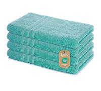 Lavea Set di asciugamani in 100% cotone - Serie Elena - Perfezionare per Hotel & Spa - morbido e resistente - 4 Pezzi 50 x 100 cm - Asciugamano medio - Turchese
