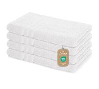 Lavea Set di asciugamani in 100% cotone - Serie Elena - Perfezionare per Hotel & Spa - morbido e resistente - 4 Pezzi 50 x 100 cm - Asciugamano medio - Bianco