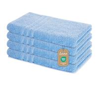 Lavea Set di asciugamani in 100% cotone - Serie Elena - Perfezionare per Hotel & Spa - morbido e resistente - 4 Pezzi 50 x 100 cm - Asciugamano medio - Blu Delfino