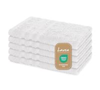 Lavea Set di asciugamani in 100% cotone - Serie Elena - Perfezionare per Hotel & Spa - morbido e resistente - 5 Pezzi 30 x 50 cm - Asciugamano viso piccolo - Bianco