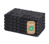 Lavea Set di asciugamani in 100% cotone - Serie Elena - Perfezionare per Hotel & Spa - morbido e resistente - 5 Pezzi 30 x 50 cm - Asciugamano viso piccolo - Antracite