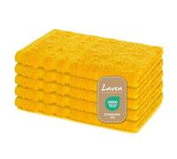 Lavea Set di asciugamani in 100% cotone - Serie Elena - Perfezionare per Hotel & Spa - morbido e resistente - 5 Pezzi 30 x 50 cm - Asciugamano viso piccolo - Giallo Colza