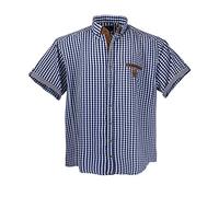Lavecchia Camicia a maniche corte da uomo, 1129, blu/bianco/marrone, taglia extra grande, mis. 3-7 XL Blau/Weiß XXXX-Large
