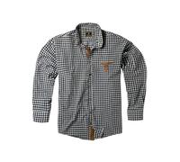 Lavecchia Camicia da uomo taglie forti a quadri a maniche lunghe LV-1981, nero-bianco, 7XL