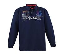 Lavecchia Felpa da uomo taglie forti, a maniche lunghe, polo LV-2024 (Navy, 5XL), blu navy, 5XL