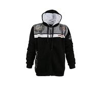 Lavecchia Men's Hooded Sweatshirt Jacket Black Big Sizes, Dimensione:6XL