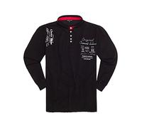 Lavecchia Polo taglie forti a maniche lunghe da uomo LV-2025, Nero , 6XL