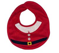 LaVelahome Bavaglino Natalizio Primo Natale Babbo Natale Bavetta (ROSSO)