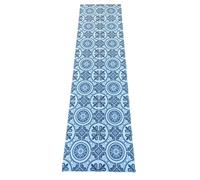 LaVelahome Passatoia Per Cucina In Vinile | Tappeto in PVC Lavabile | Runner Aderente e Robusto | Largo 50 cm | Mattonelle Azulejo Cementine (cm_50_x_180, Azulejo Azzurro)