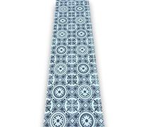 LaVelahome Passatoia Per Cucina In Vinile | Tappeto in PVC Lavabile | Runner Aderente e Robusto | Largo 50 cm | Mattonelle Azulejo Cementine (cm_50_x_330, Azulejo Grigio)