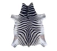 LaVelahome Tappeto cavallino sintetico stampato in digitale finta pelle 125x155 Scamosciato Animalage (Zebra)