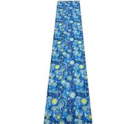 LaVelahome Tappeto Cucina Artistico Design Ispirato ai Grandi Maestri dell’Arte Pittori Misto Cotone e Poliestere, Antiscivolo, Sottile, Lavabile, Made in Italy (cm_50_x_190, Notte Stellata)