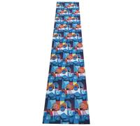 LaVelahome Tappeto Cucina Artistico Design Ispirato ai Grandi Maestri dell’Arte Pittori Misto Cotone e Poliestere, Antiscivolo, Sottile, Lavabile, Made in Italy (cm_50_x_140, Klee-Style)