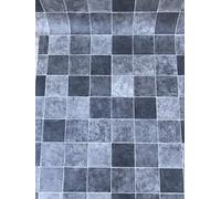 LaVelahome Tappeto Grigio in PVC Cucina a metraggio Largo 100 cm mattonelle