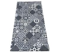 LaVelahome Tappeto in Vinile Proteggi Pavimento Moderno da cucina living (Al metro_Largo 100 cm, Maiolica Nero)