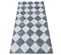 LaVelahome Tappeto in Vinile Proteggi Pavimento Moderno da cucina living (Al metro_Largo 100 cm, Rombi Grigio)