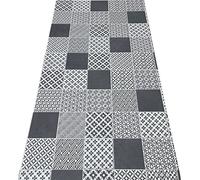 LaVelahome Tappeto in Vinile Proteggi Pavimento Moderno per Cucina e Living - PVC Impermeabile Antigraffio Scacchi quadrati (100_x_180_cm, Piastrella Grigio)