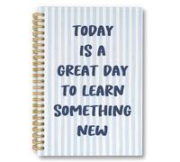 laveliabel Boho Inspirational Spiral Notebook, Positive Growth Journaling Notebooks, Today Is A Great Day To Learn Something New College Ruled Spiral Notebook for School Office Supplies, 5.5x8.3inch