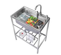 Lavelli da cucina in acciaio inossidabile con una vasca, vasca per lavanderia indipendente, lavelli per la preparazione di ristoranti commerciali, per cucine di ristoranti, garage, esterni