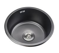 Lavelli da cucina Lavello Da Cucina Rotondo Sottotop Con Sifone - Mini Lavello In Acciaio Inox Per Ristrutturazione Casa, Lavello Da Bar Integrato Salvaspazio(28 * 28cm)