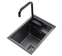 Lavelli da cucina Lavello Mini Bar Nero Lavello Da Cucina A Scomparsa In Acciaio Inox Piccolo Sifone Per Lavello Singolo Lavello Invisibile Per Balcone Lavello A Incasso