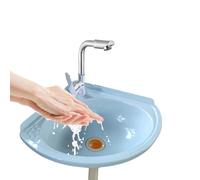 Lavelli in plastica colorata 27.5X35X10CM Lavello ad angolo Nessuna perforazione Acciaio Inox rubinetto con tubi per l'acqua calda e fredda piccolo lavabo da bagno (27.5X35X11CM B)