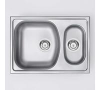 Lavello 1,5 vasche Idrostile Jobabo 440x150 mm satinato Satinato