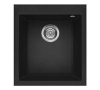 Lavello 1 vasca (41x50cm) QUADRA 100 Nero Opaco LGQ10040