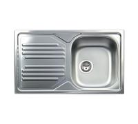 Lavello da Incasso in Acciaio Inox 1 Vasca a Destra Dimensioni 86x50 cm TM861ILP
