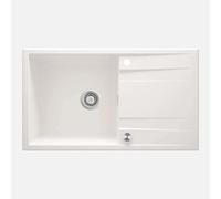Lavello 1 vasca gocciolatoio Idrostile Güines sifone 500x209 mm alabastro Alabastro