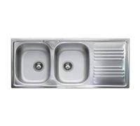 Lavello 2 vasche (116x50cm) ATMOSFERA Inox Prelucidato TM1162IRPC