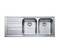 PRONTA CONSEGNA - Franke Lavello due vasche con gocciolatoio a sinistra Logica Line LLX 621 101.0150.821 finitura inox satinato da 116x50 cm