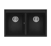 Lavello 2 vasche (79x50cm) QUADRA 350 Nero Opaco LGQ35040