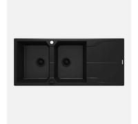 Lavello 2 vasche gocciolatoio Idrostile Florida 500x224 mm Nero Nero