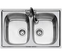 Foster Lavello 2 vasche Promo Contract S1000 1279560 80x50 cm Acciaio inox