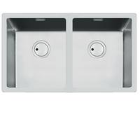FOSTER Lavello con 2 vasche sopratop/filotop R12 750x440 mm, serie S4001, Base 80 cm, Acciaio inox satinato - 3352 050