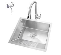Lavello a goccia in acciaio inossidabile con rubinetto valvola ad angolo e scarico - Multi Functal 45,7 x 45,7 cm Cucina Bagno Ga Balcone & RV Sink
