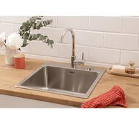 Respekta Chicago Lavello in Acciaio Inox / Lavello da Incasso 1 Vasca in 50 x 50 cm / Lavello in Acciaio Inox adatto per basi da 50 cm di larghezza