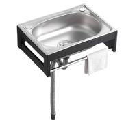 Lavello a vasca singola in acciaio inox, montaggio a parete, per lavanderia, garage, interno/esterno, ristorante, uso industriale