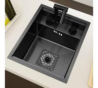 Lavello a vasca singola - Lavabo salvaspazio in acciaio inox con coperchio, sifone incassato,