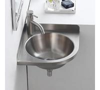 Lavello Ad Angolo da Cucina, Lavello in Acciaio Inox, Lavello da Appoggio, Lavabo con Scolapiatti E Rubinetto, Adatto per Bagno, Cucina, Lavanderia, Hot And Cold Water Faucet