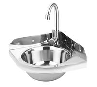 Lavello ad Angolo Lavabo Triangolare Lavabo in Acciaio Inox Lavello da Cucina Piccolo,Lavello a Vasca Singola Lavabo di Utilità,Per Camper,Roulotte,Camper (Edelstahl 201)
