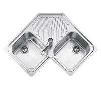 Lavello angolare da cucina in Acciaio inox a 2 vasche Jollyinox Vega