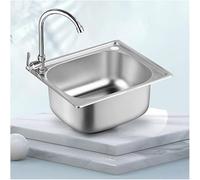 Lavello angolare in acciaio inox con rubinetto e staffa a parete, piccolo lavello da incasso/parete per bar, camper, bagno e barca