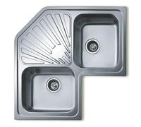 Lavello angolare Teka Angular 2C acciaio inox 2 vasche 830x830 mm