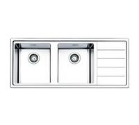 Apell Lavello Cucina 2 Vasche Incasso con Gocciolatoio Dx Larghezza 116 cm materiale Acciaio Inox finitura Spazzolata - LNP1162IRBC Serie Linear Plus