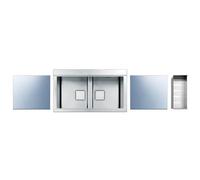 LAVELLO APELL PD86.2IKITS SILVER 90 CM 2 VASCHE 36x40#CONSEGNA IN 3 SETTIMANE#