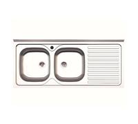 Lavello appoggio 50 series 120x50 cm 2 vasche SA127 destro