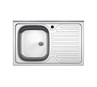 Lavello appoggio acciaio inox 80x50 cm una vasca e gocciolatoio destro SA216
