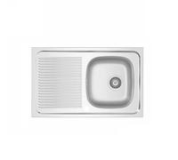 LAVELLO APPOGGIO IN ACCIAIO MOD. LA02 CM 80x50 cm. 80 gocciolatoio sx